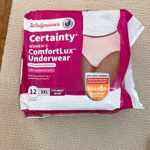 NWT Certainty Women's ComfortLux Underwear - Pink (XXL)